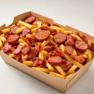 Batata Frita calabresa e bacom