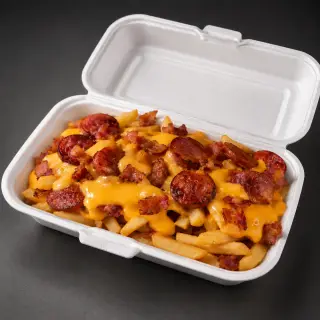 Batata com calabresa bacon e cheddar tamanho grande